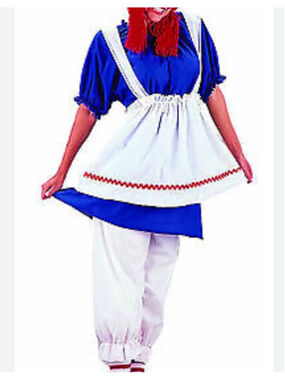 Vintage rag doll Costume Raggedy Ann Halloween cap top apron pantaloons kid sz M